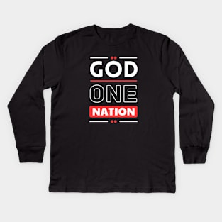 One Nation Under God | Christian Kids Long Sleeve T-Shirt